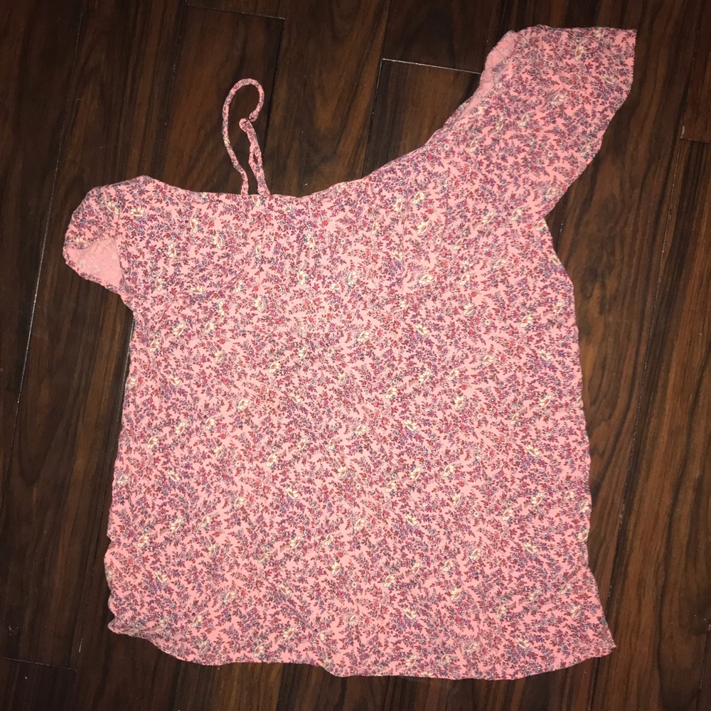 One Shoulder Floral Tank